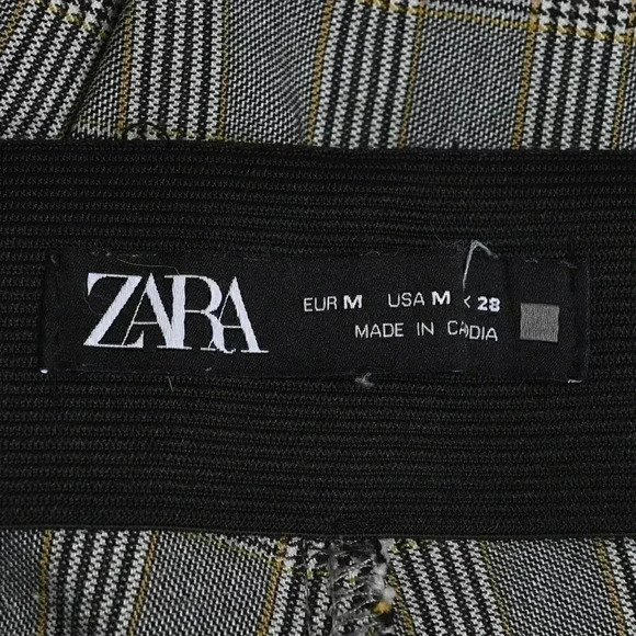 Zara Gray Plaid Legging Pants Crop Checker Size Medium - Picture 8 of 11